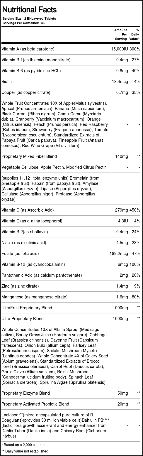 Nature's Plus Ultra Juice Multivitamínico 90 Tabletes - Saúde Completa - Imagem 3
