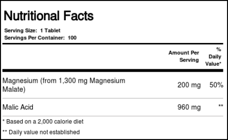 Nature's Life Malato de magnésio 1.300 mg - 100 Tabletes - Image 3