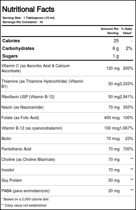 Nature's Answer, Vitaminas do Complexo B Líquido - 240 ml (8 oz) - Image 3