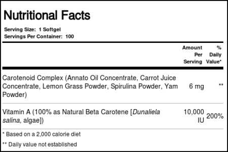 Solaray, Alimento Natural de Caroteno -10.000 IU -100 Cápsulas - Image 4