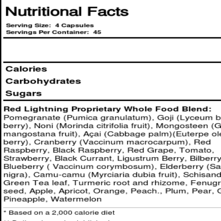 Nature’s Plus Red Lightning Energético – 180 Cápsulas Vegetarianas: Vitalidade e Foco — foto 3