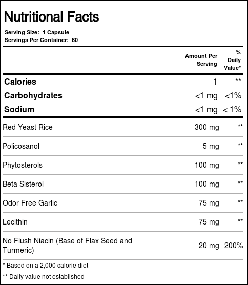 Only Natural Levedura de Arroz Vermelho Plus 60 Cápsulas - Saúde Cardiovascular - Imagem 2