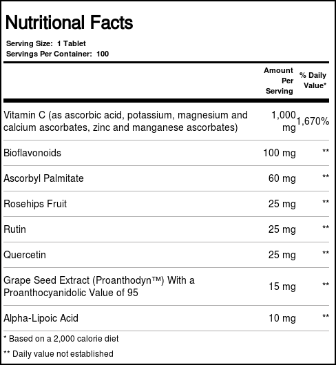Source Naturals Bem Estar C-1000 Vitamina C + Nutrientes - 100 Tabletes | Imunidade e Energia - Imagem 2