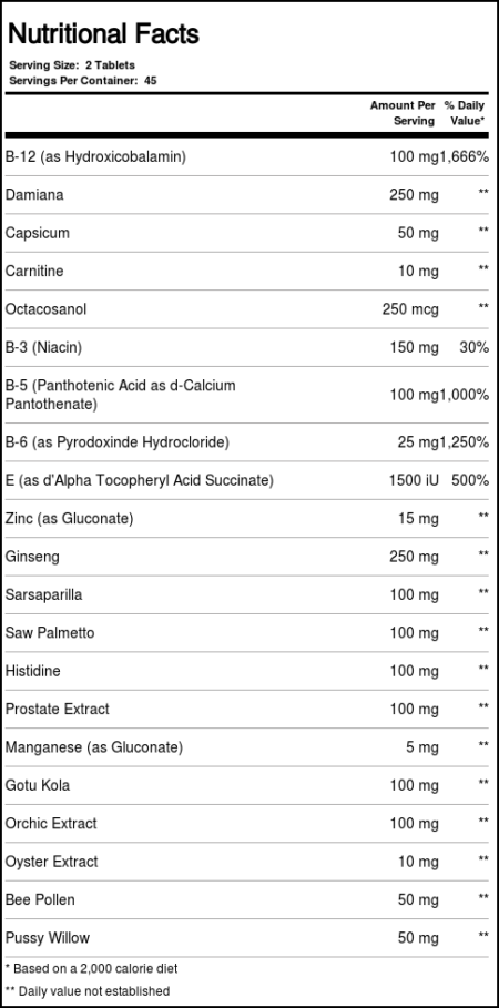 Only Natural, Suplemento Apenas para Homens - 90 Tabletes - Image 4