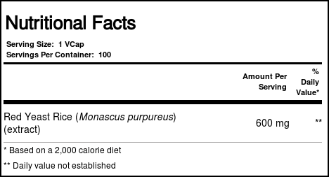 Thompson Levedura de Arroz Vermelho 600mg 100 Cápsulas Vegetarianas - Saúde Cardiovascular - Imagem 2