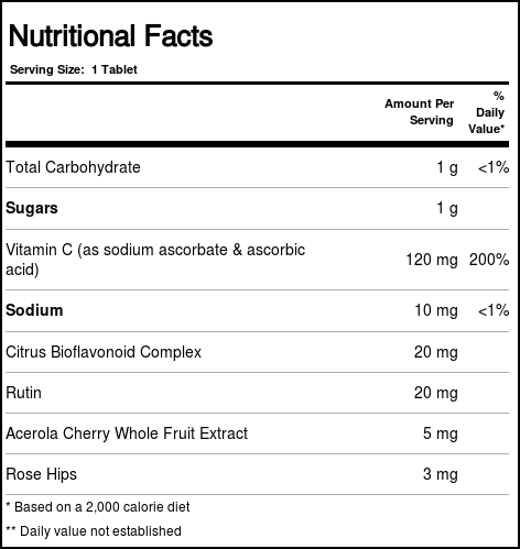 Source Naturals Chewable C Fruta - Vitamina C Mastigável 120mg - 100 Tabletes - Imagem 2