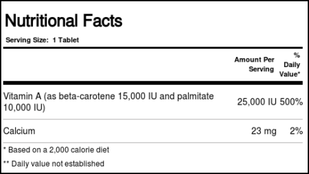 Source Naturals, Active A com Beta Carotene - 25,000 UI - 60 Tabletes - Image 2