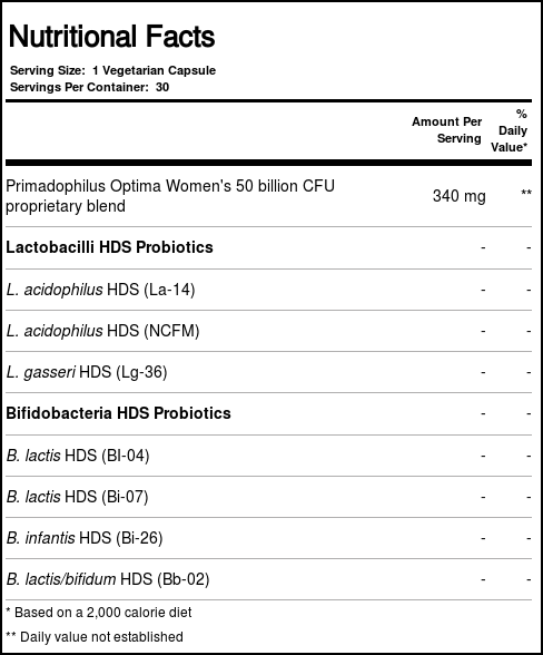 Nature's Way Primadophilus Optima para Mulheres - 30 Cápsulas Vegetarianas - Imagem 3