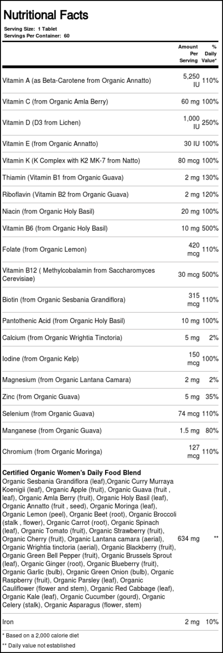 Garden of Life, mykind Organics Multivitamínico para Mulheres - 60 Tabletes - Image 4