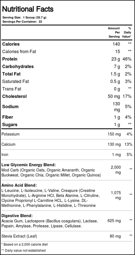 Champion Performance Strength Natural Daily Proteína Blend, Feijão de baunilha natural - 1.7 lb - Image 3