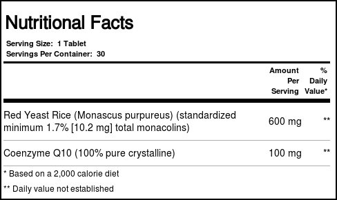 Nature's Plus Levedura de Arroz Vermelho e CoQ10 Liberação Estendida - 30 Tabletes - Imagem 2