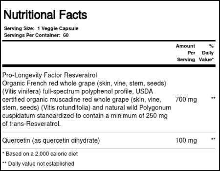 Reserveage Organics, Resveratrol - 250 mg - 60 Veggie Cápsulas - Image 3