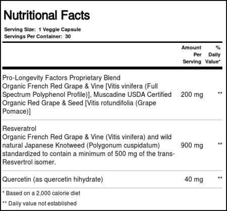 Reserveage Organics, Resveratrol - 500 mg - 30 Veggie Cápsulas - Image 3