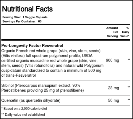 Reserveage Orgânicos, Resveratrol com Pterostilbeno Totalmente Natural - 60 Cápsulas Vegetarianas - Image 3