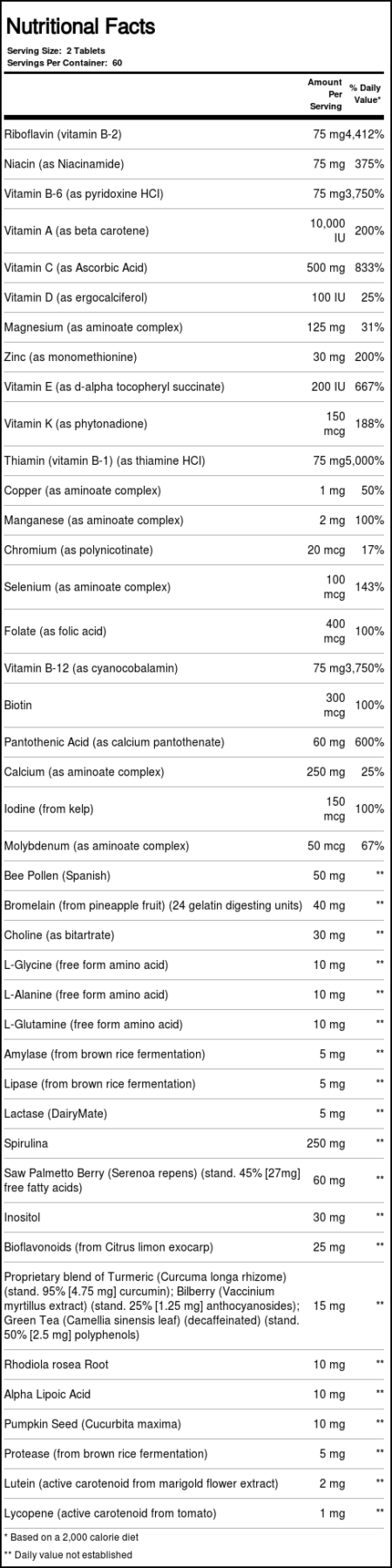 Nature's Plus, Fonte de Vida para Homens (Sem Ferro) -120 Comprimidos - Image 2