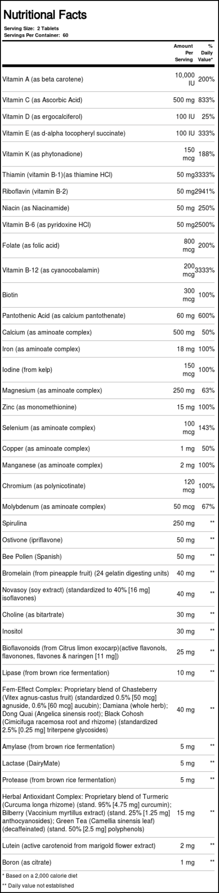 Nature's Plus, Source of Life® Multivitamínico para as Mulheres - 120 Tabletes - Image 2