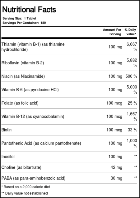 Nature's Plus, Mega B-100 de - 180 Tabletes - Image 4