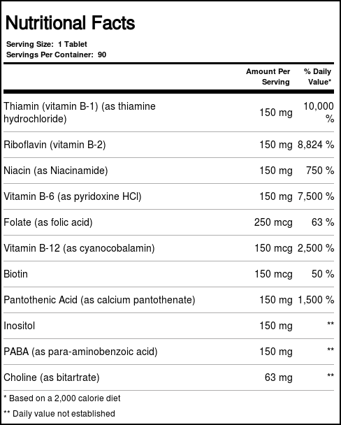 Nature's Plus Mega B-150 - Complexo de Vitaminas B Essenciais - 90 Tabletes - Imagem 4