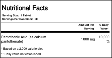 Nature's Plus, Ácido pantotênico 1000 mg - Libertação Prolongada - 60 Comprimidos - Image 3