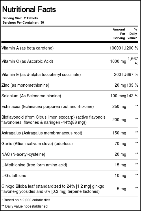 Nature's Plus Commando® 2000 Fórmula Antioxidante - 60 Tabletes - Imagem 4