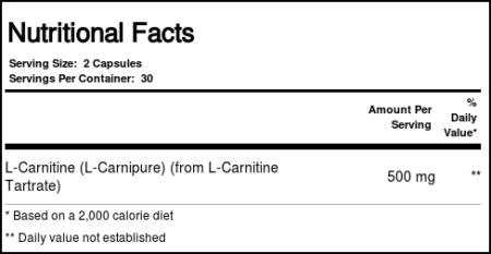 Now Foods, L-Carnitina 250 mg - 60 Cápsulas - Image 4