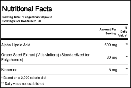 Now Foods, Ácido Alfa Lipóico 600 mg Extra Forte - 60 Cápsulas Vegetarianas - Image 4