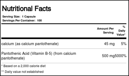 Now Foods, Ácido Pantotênico 500 mg - 100 Cápsulas - Image 4