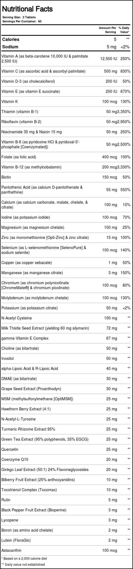 Source Naturals, Life Force™ Multivitamínico, Sem Ferro - 120 Tabletes - Image 2