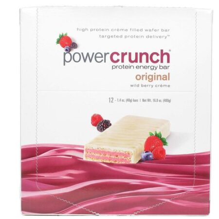 Power Crunch Bar BioNutritional Research Group Wild Berry Creme 12 Barras