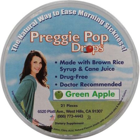 Three Lollies, Preggie Pop® Drops Maçã Verde - 21 Unidades