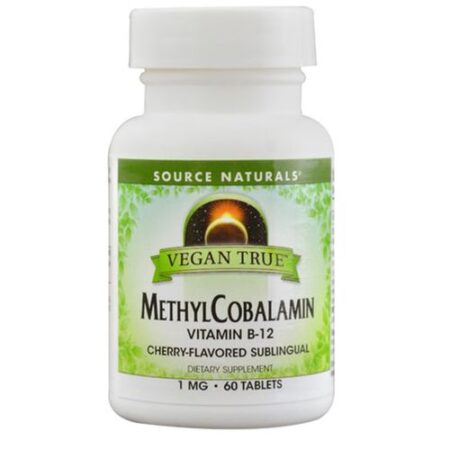 Source Naturals, Metilcobalamina Vitamina B-12, Vegano - 1 mg - 60 Tabletes