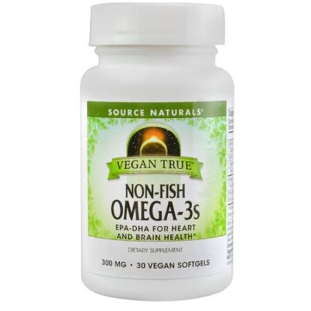 Source Naturals, Vegan True™ Ômega 3s Sem Peixe - 30 Cápsulas em Gel