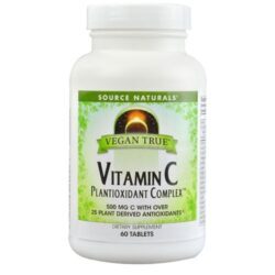 Source Naturals Vegano True Vitamina C Plantioxidant Complexo 500 mg - 60 Tabletes: Antioxidante Natural para Imunidade e Vitalidade