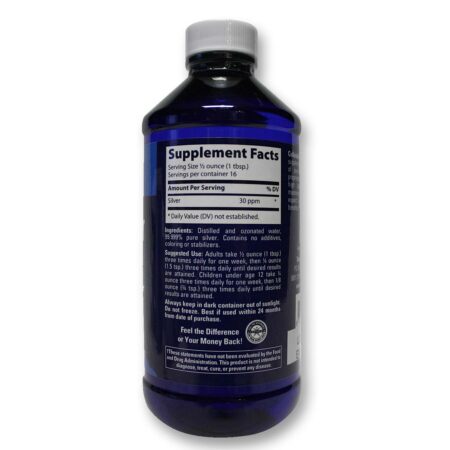 Trace Minerals Research Prata coloidal 30 ppm 8 oz - Image 2