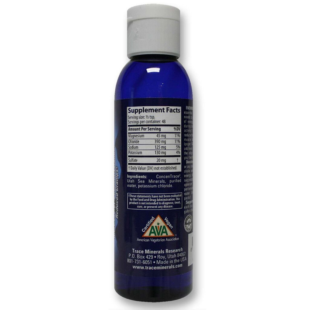 Trace Minerals Research Perseverar Desempenho de Eletrólitos 118 ml - Reposição Mineral Essencial - Imagem 2