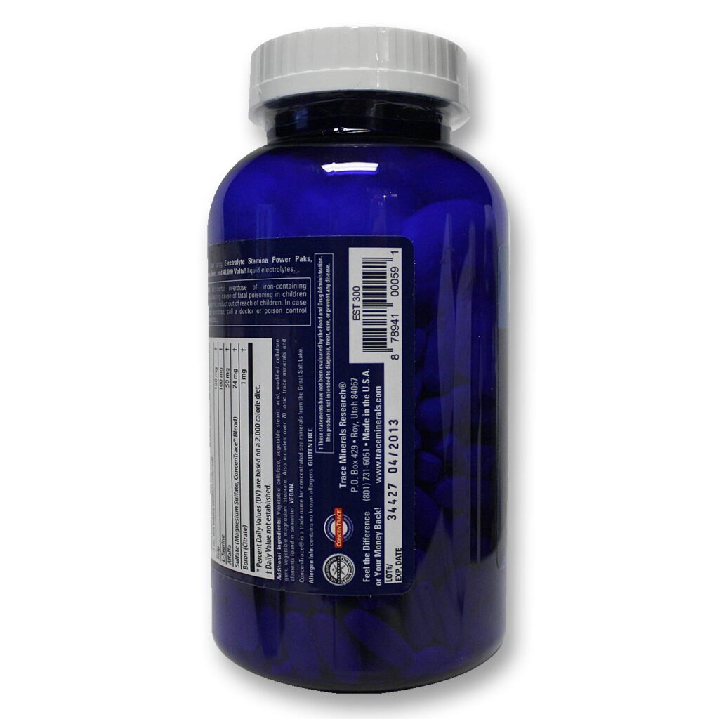 Trace Minerals Research Eletrólito Stamina 300 Tabletes - Energia e Recuperação Muscular - Imagem 4