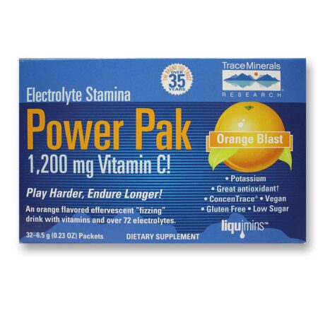 Trace Minerals Research Eletrólito Stamina Power Pak Laranja Explosão 32-8,9 g Pacotes