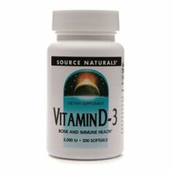 Source Naturals Vitamina D-3 5,000 IU - 200 Cápsulas em Gel: Imunidade e Bem-Estar Essenciais