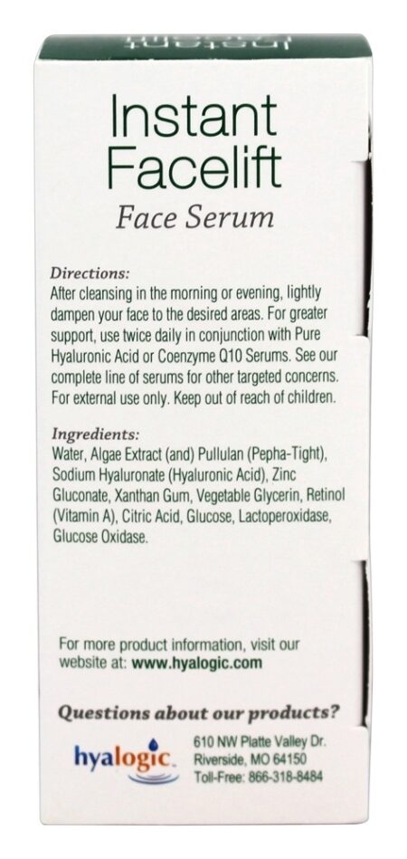 Episilk Instante Facelift Face Soro com Hialurônico ácido & Pepha-Apertado - 1 fl. oz. Hyalogic - Image 2