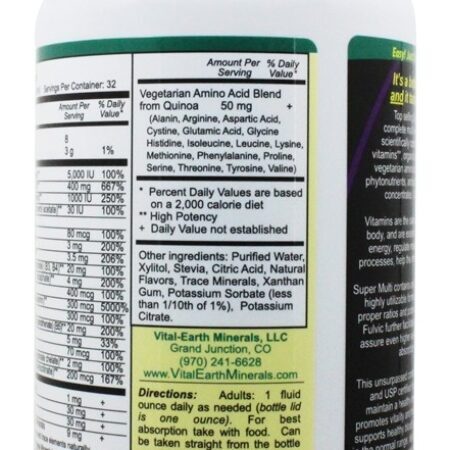 Super Multi Multivitamínico Líquido Sabor Natural de Maracujá - 32 fl. oz. Vital Earth - Imagem 3