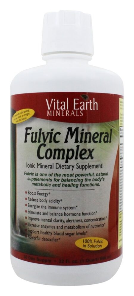 Complexo Mineral Fúlvico Suplemento Mineral Iônico - 32 fl. oz. Vital Earth