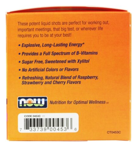 Tiros Líquido B12 Energia Impulsionar Tiros Misto Baga 10000 mcg. - 12 Frasco (s) NOW Foods - Image 4
