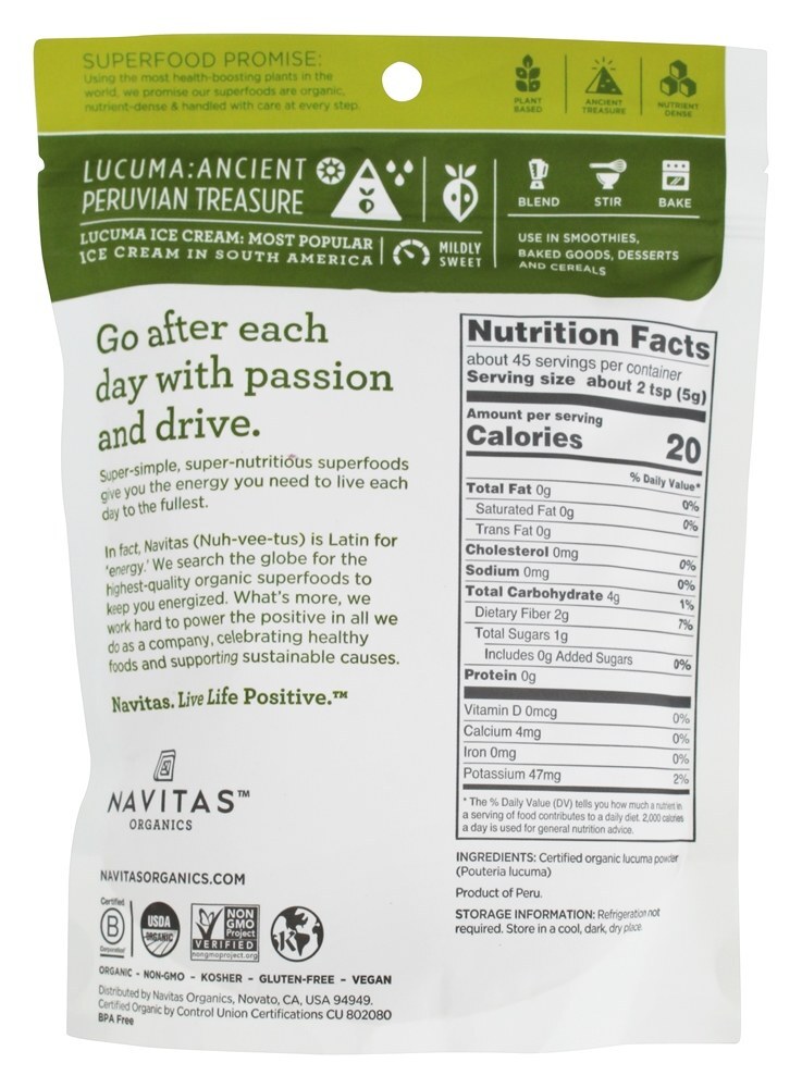 Pó Orgânico Lucuma - 8 oz. Navitas Organics - Imagem 2