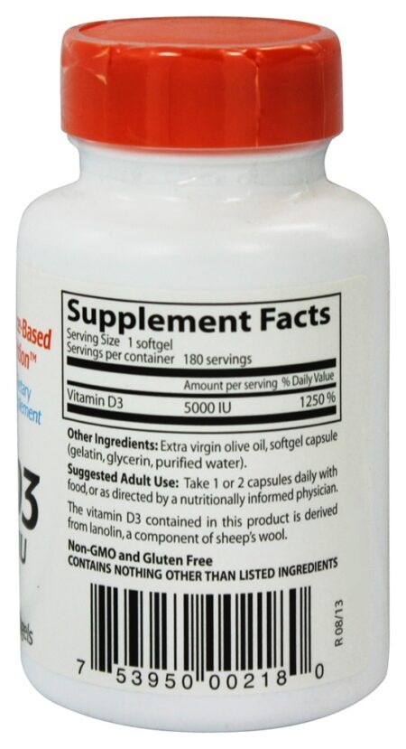 Vitamina D3 5000 UI - 180 Softgels Doctor's Best - Image 2