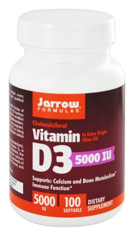 Colecalciferol Vitamina D3 5000 UI - 100 Softgels Jarrow Formulas