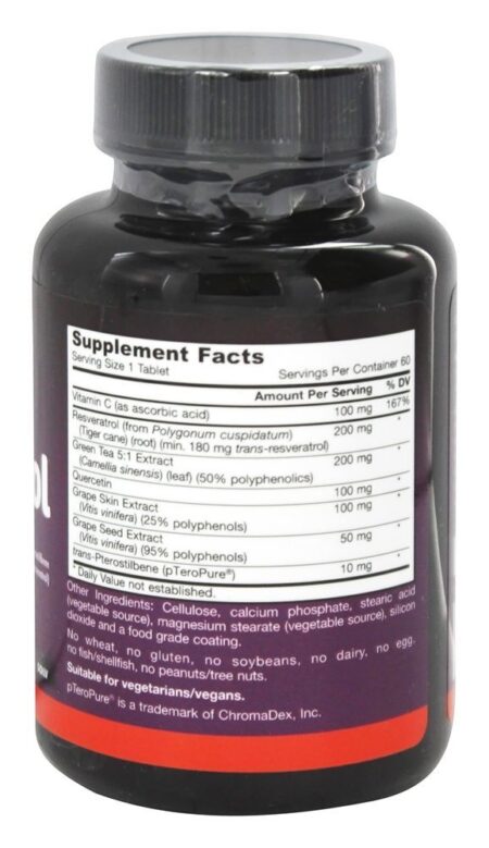 Resveratrol Synergy 200 mg. - 60 comprimido (s) com pterostilbeno Jarrow Formulas - Image 2