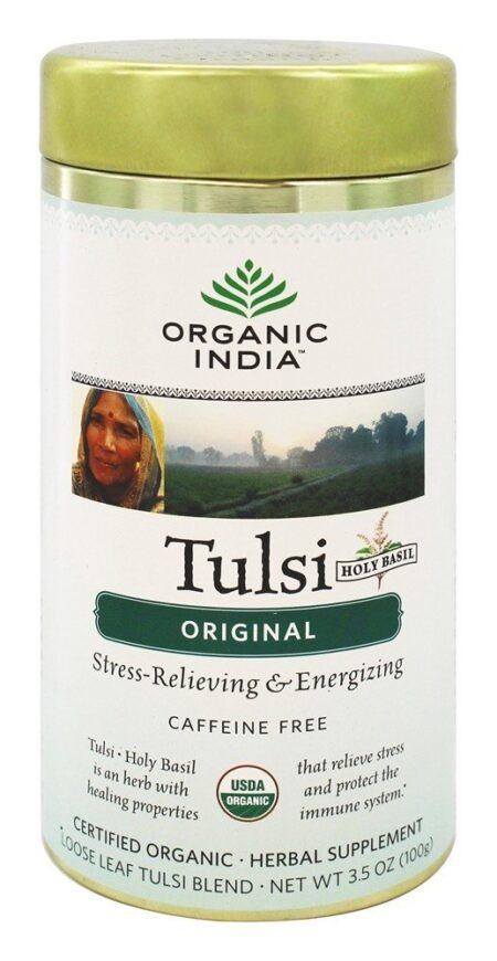 Tulsi Solto Folha Chá Original - 3.5 oz. Organic India