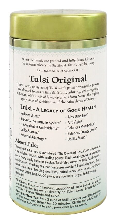 Tulsi Solto Folha Chá Original - 3.5 oz. Organic India - Image 3