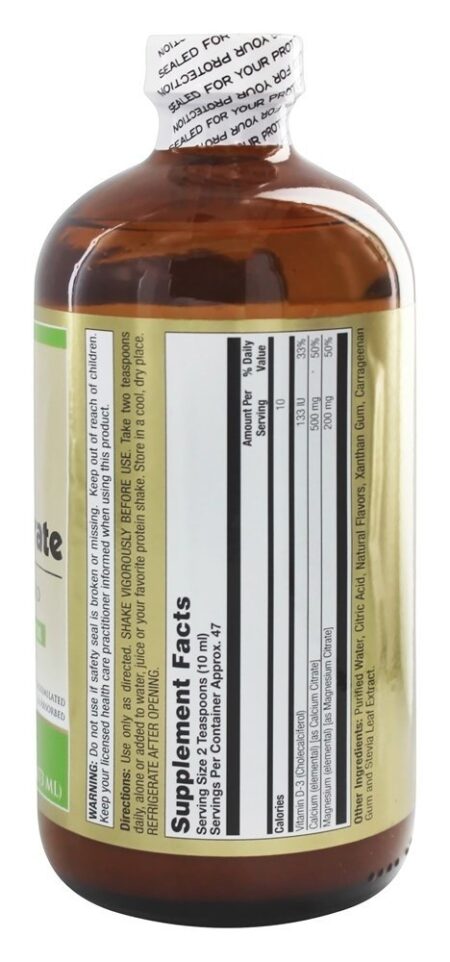 Líquido Alto Potência Cálcio Magnésio Citrato Natural Pina Colada Sabor - 16 fl. oz. LifeTime Vitamins - Image 2