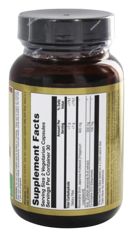 Resveratrol Açaí & Co-Q10 - Cápsulas vegetarianas 60 LifeTime Vitamins - Image 2